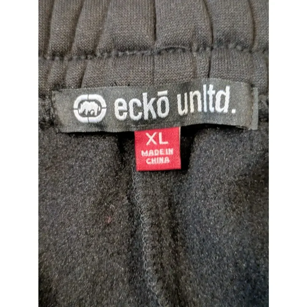 Ecko Unltd Sweatpants Mens XL NWT Y2K Baggy Wide Leg Rhino Graphic Black
